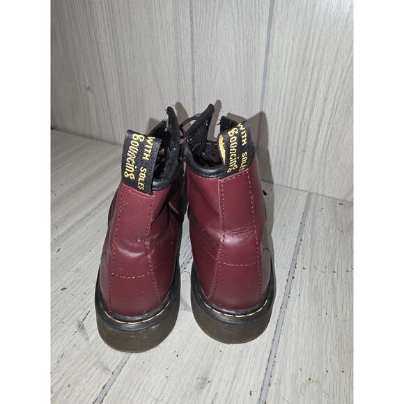 Dr Martens Delaney Ankle Zip Cherry Red Combat Boots Youth Size 4 - Picture 4 of 8
